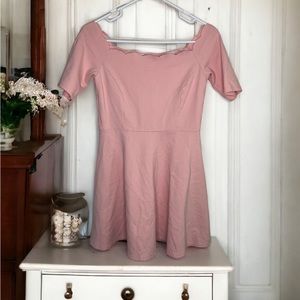 Nine Britton Womens Medium Pink Vandalie Off Shoulder Mini Dress